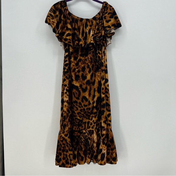 LuLaRoe Dresses & Skirts - LuLaRoe Cici Dress Size Large Animal Print Cheetah Mermaid Velvet Stretch NEW